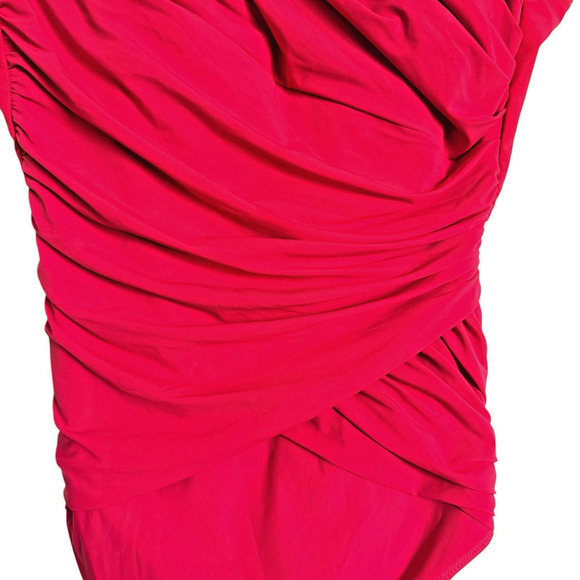 Gottex Sz 8 One Piece Bathingsuit Ruched Summer Beach Cruise‎ Pool Slimming - Picture 5 of 16